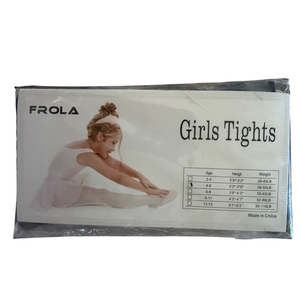 Frola Girls Tights Navy Blue Size 4-6 Years Kids Dance School Opaque Footed